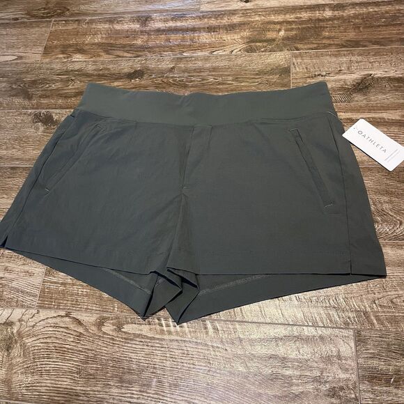 Athleta Pants - Athleta Womens Size 20 Olive Green Trekkie North Pull On Nylon Stretch Shorts